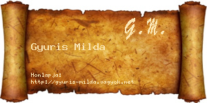 Gyuris Milda névjegykártya
